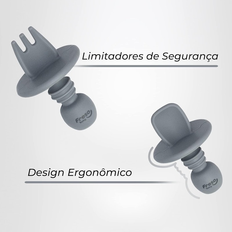Kit Talher Colher e Garfo de Treinamento Silicone 3