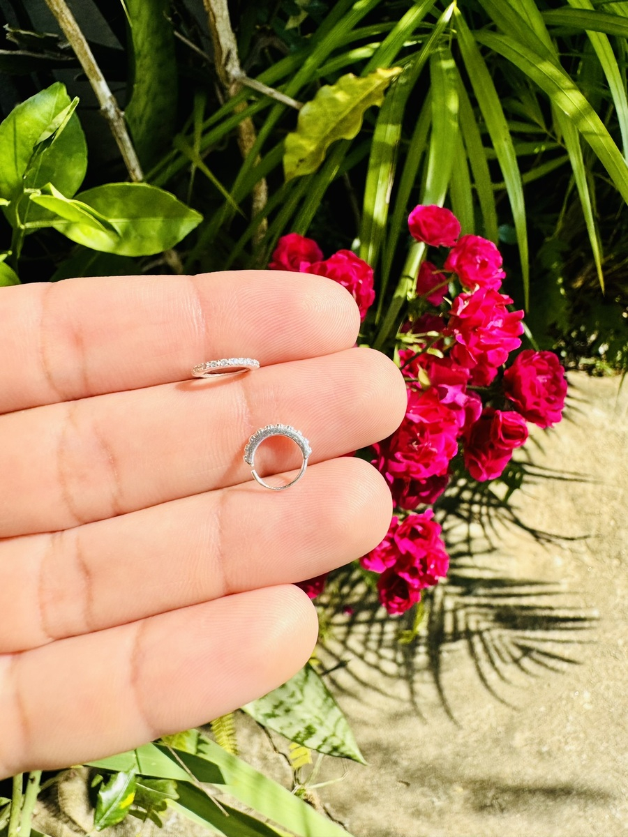 Piercing Nostril Nariz Prata 925 Cravejado 9 mm  3