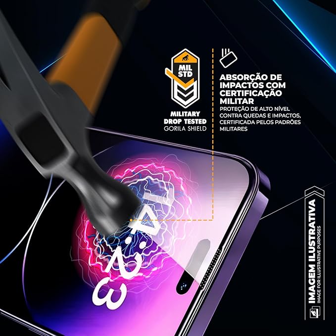 Gshield Película Defender Glass Preta para iPhone 16 Pro Max 3