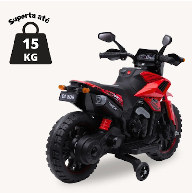 Moto Elétrica Infantil Motocross Vermelha 4