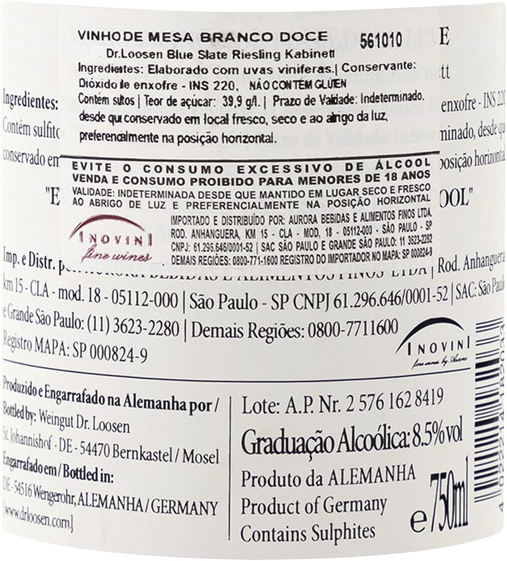 Vinho Branco Suave Dr. Loosen Blue Slate 4