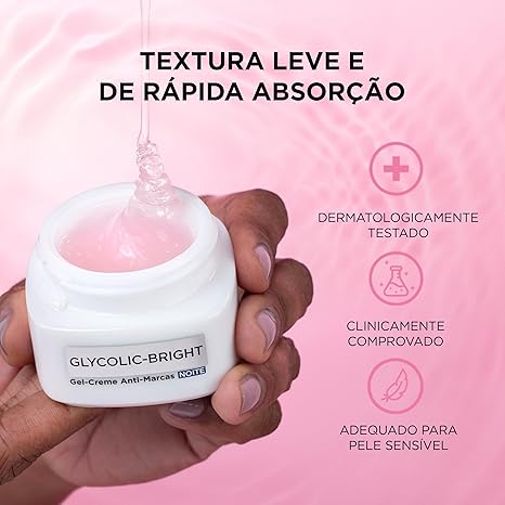 Gel-Creme Anti-Marcas Noite Glycolic-Bright 4