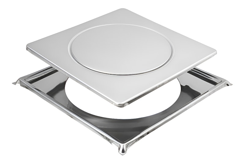 Ralo Click Quadrado em Metal Cromado 2