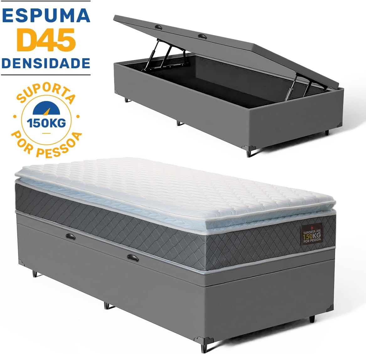 Cama Box com Colchão de Espuma D45 3