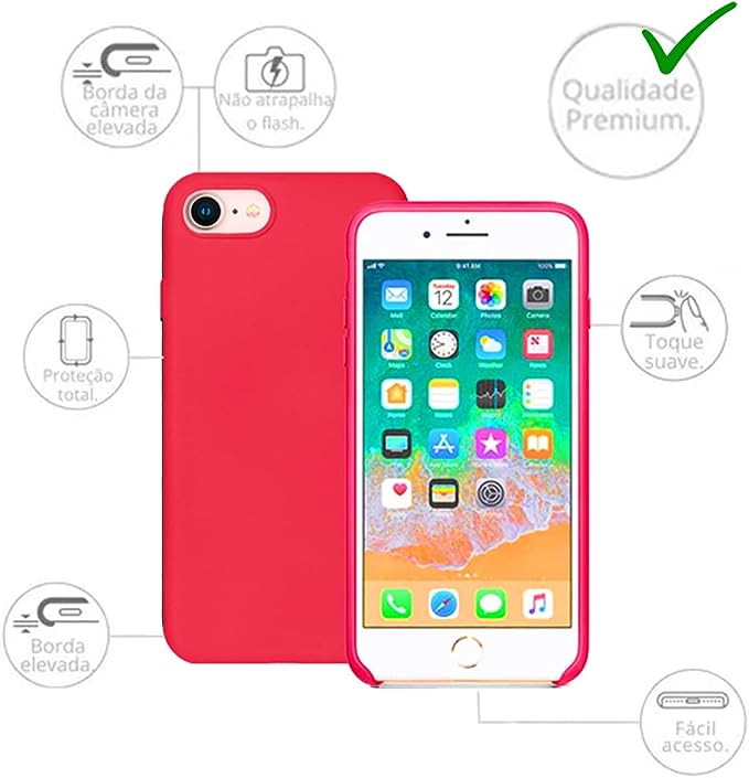 Capa Slim Flexível Aveludada iPhone 7/8 2