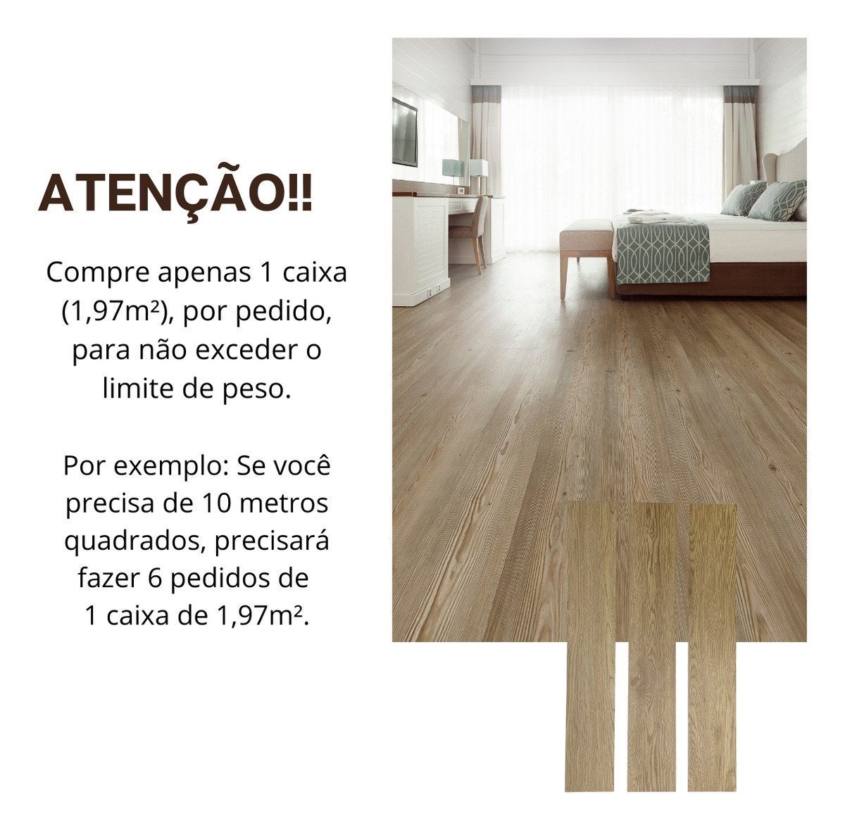 Piso Vinílico Click SPC Clicado Premium Caixa com 1,97 m² 2