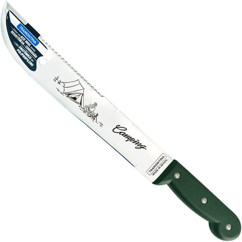 Facão para Mato com Lâmina em Aço Inox e Cabo de Polipropileno Verde 12" 1