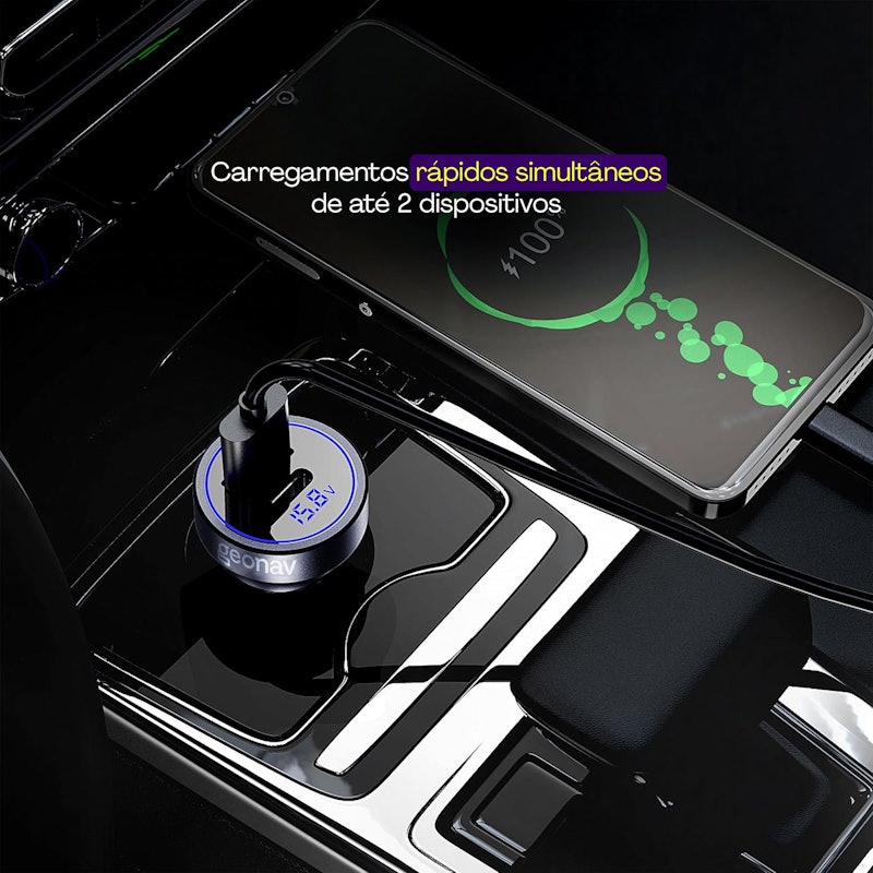 Carregador Veicular Ultrarrápido SuperPower Duo 38 W 3