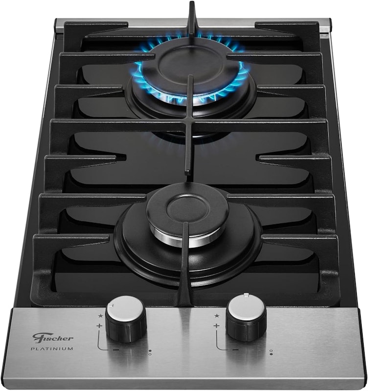 Cooktop a Gás Fischer 2 Bocas Platinium com Trempe de Ferro Fundido Mesa Vidro Bivolt 1