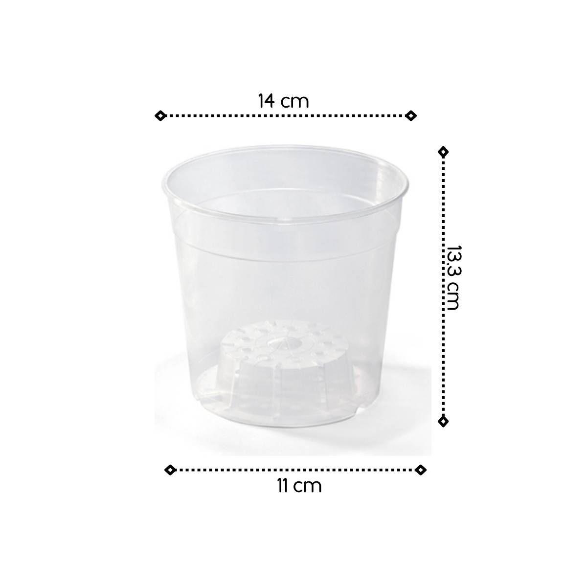 Vaso Plástico Pote 12 Orquídea Transparente 2
