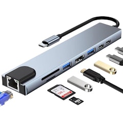 Adaptador Dock Station Hub 8 em 1
