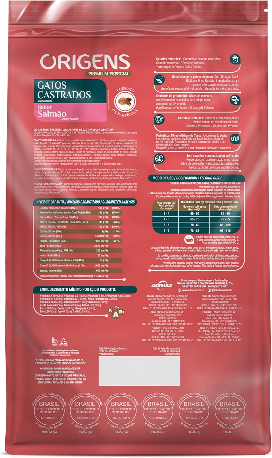 Origens Premium Especial Gatos Castrados Sabor Salmão 4