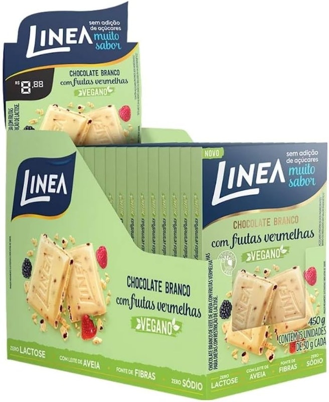 Linea Chocolate Vegano Branco C/ Frutas Vermelhas 30g 1