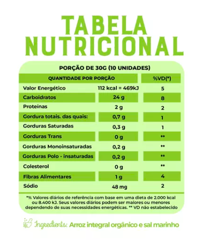Torrada de Arroz Integral Orgânico Tradicional 2