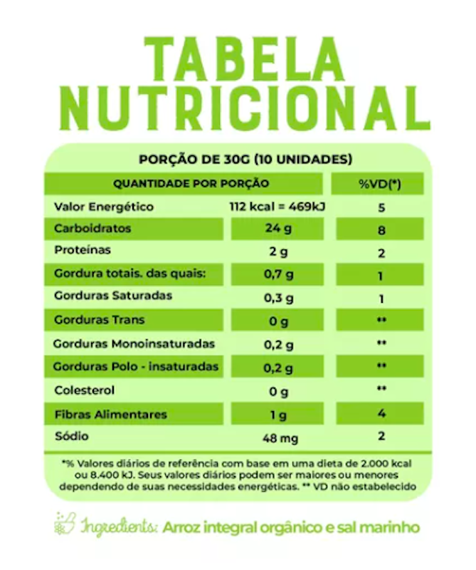 Torrada de Arroz Integral Orgânico Tradicional 2