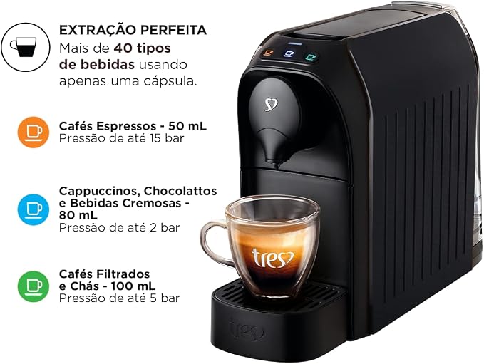 Cafeteira Espresso Passione Preta Automática 3