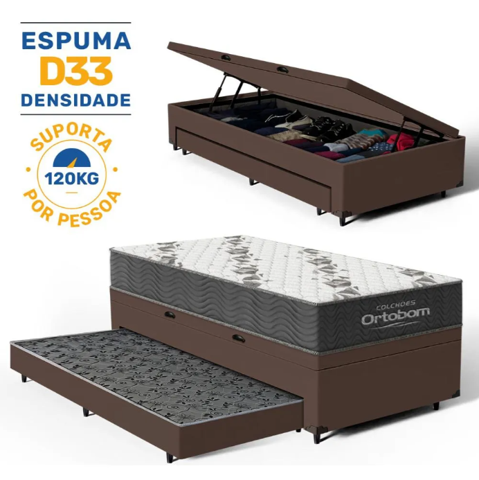 Bicama Box Baú com Colchão Espuma D33 3