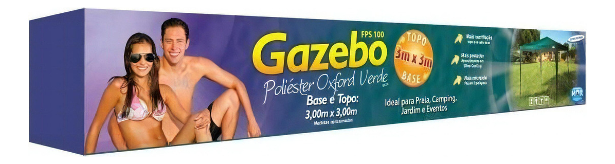 Gazebo Poliester Oxford com Silvercoating 3 x 3 m Mor 4