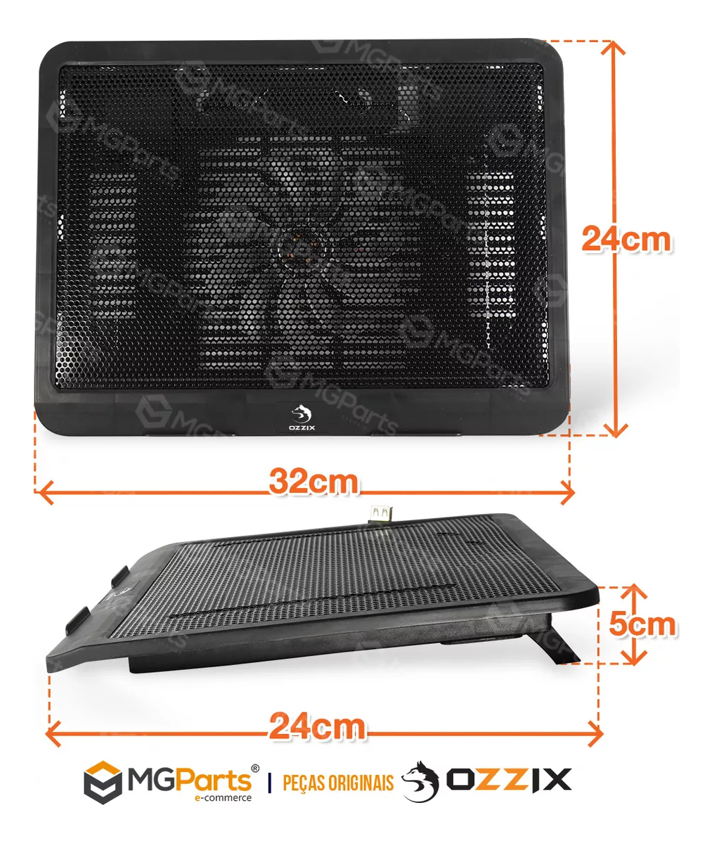 Base com Ventilação Cooler LED para Notebook Apoio 4