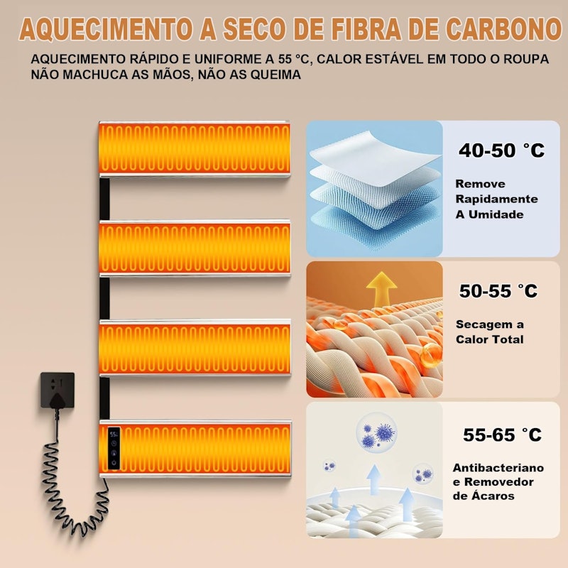Toalheiro Térmico Secador de Toalhas Elétrico 3