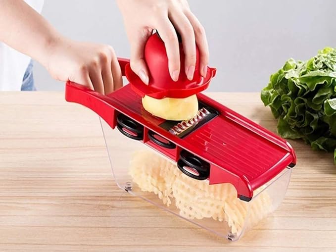 Mandoline Slicer Nicer Fatiador Cortador de Legumes 6 em 1 4