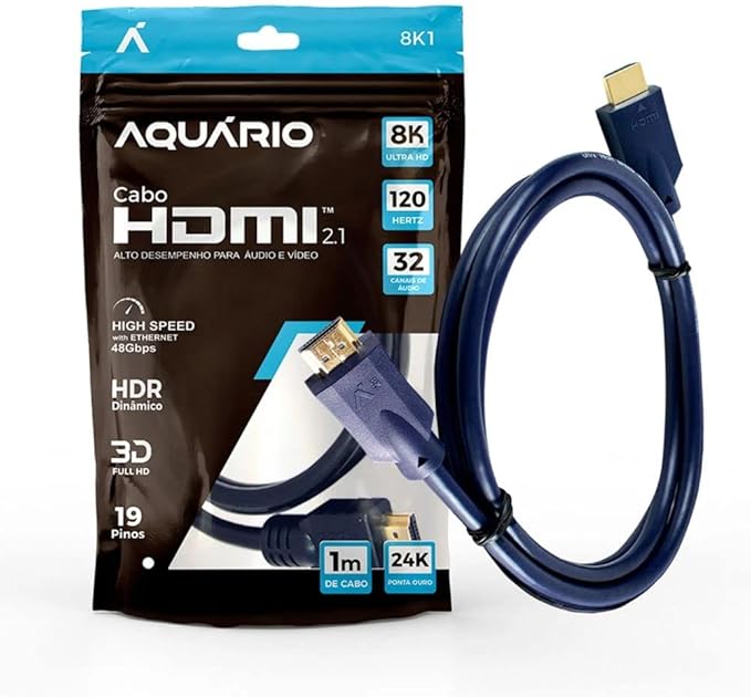 Cabo HDMI 2.1 8K com 1 m 1