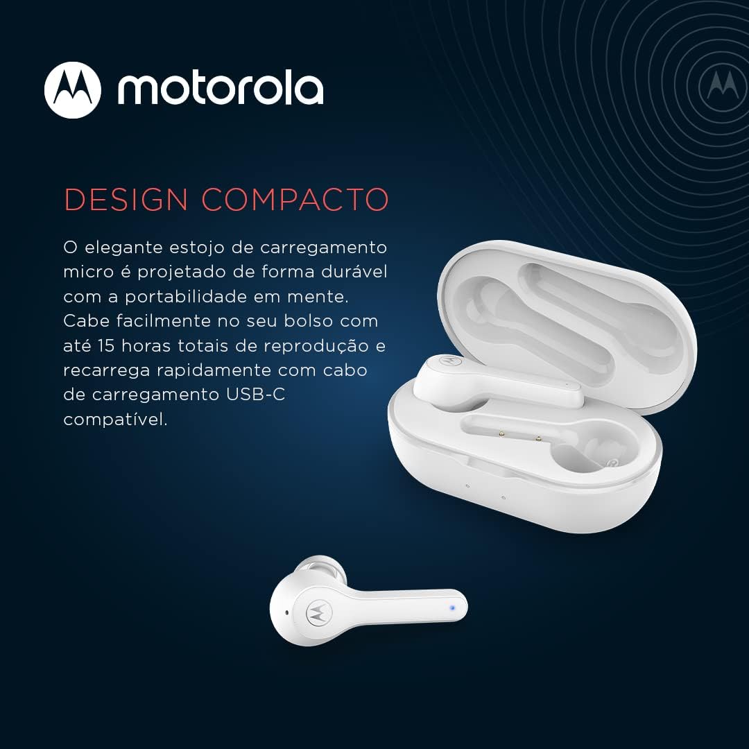 Fone de Ouvido Bluetooth Motorola Moto Buds 085 | Branco 3