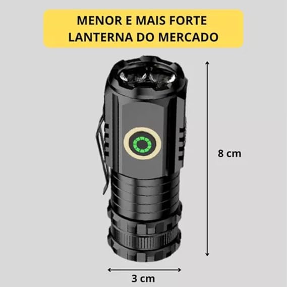 Mini Lanterna LED Recarregável USB-C 2