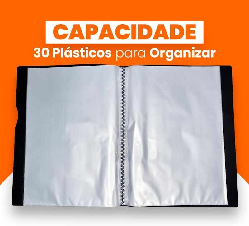 Pasta Catálogo A4 Executive com 30 Plásticos 5