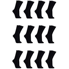 Meias Sociais Cor Preta Combo com 12 Pares 100% Poliamida