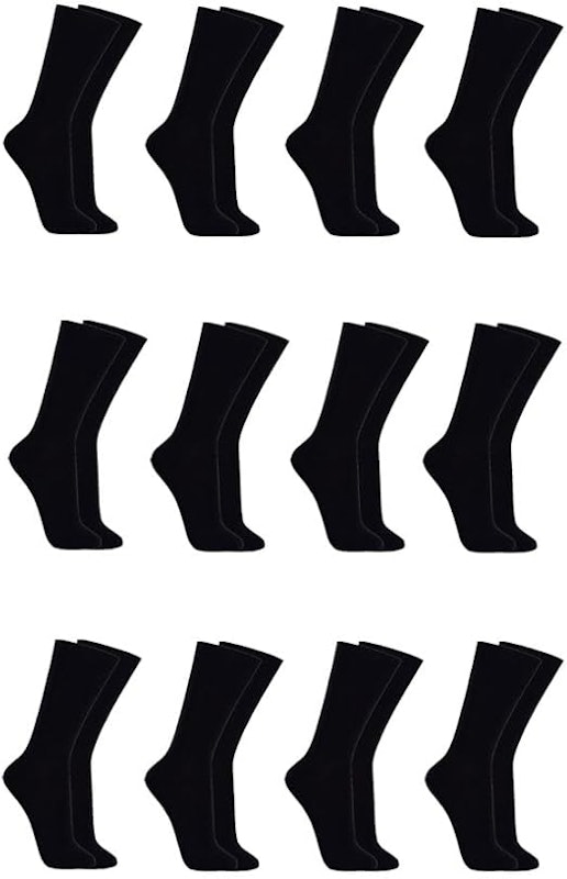 Meias Sociais Cor Preta Combo com 12 Pares 100% Poliamida 1