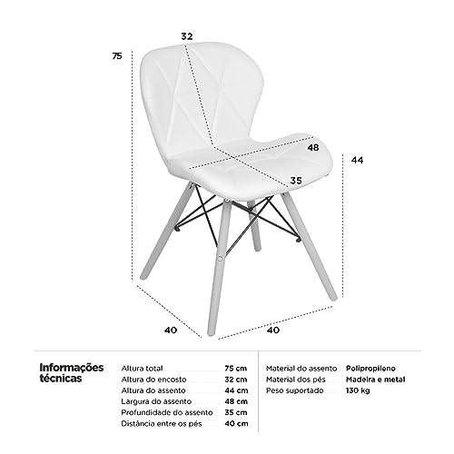 Cadeira Estofada Charles Eames Eiffel Slim Wood 2