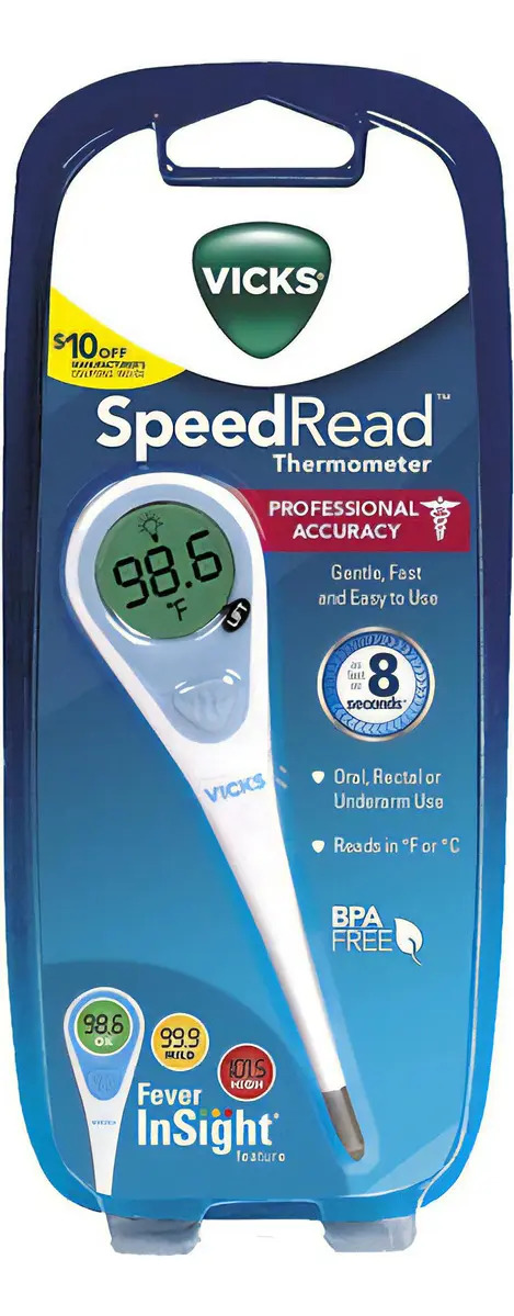 Termômetro Digital Speedread com Informações sobre Febre Vicks 1