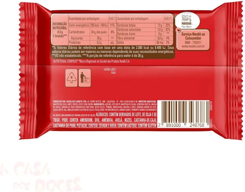 Chocolate KITKAT 4 Fingers ao Leite 41,5g (24 unidades) 3