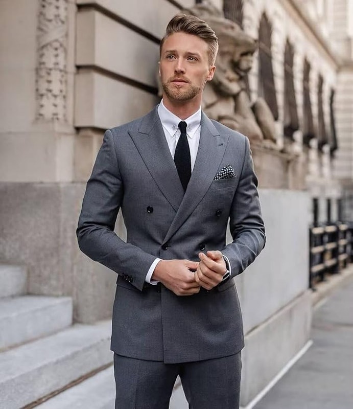 Terno Masculino Slim Fit Trespassado 2 Peças Wangyue 5