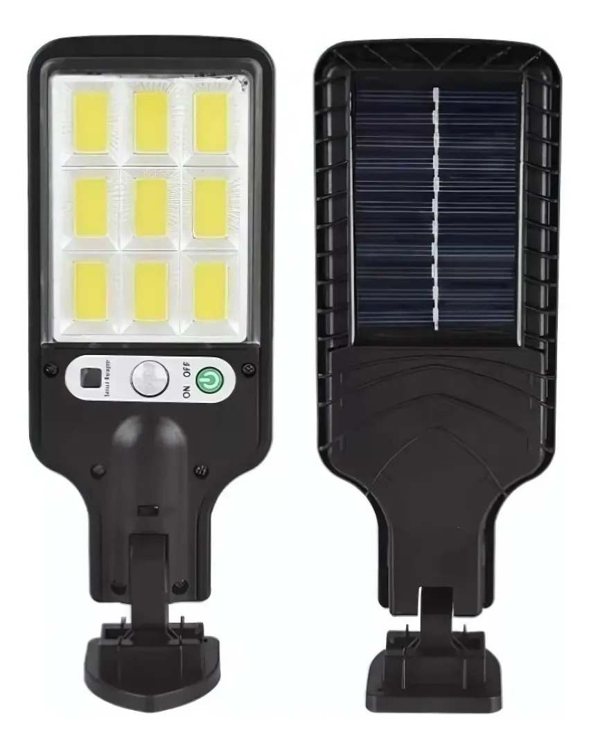 Mini Luminária Solar Poste Rua Parede Refletor 108 1