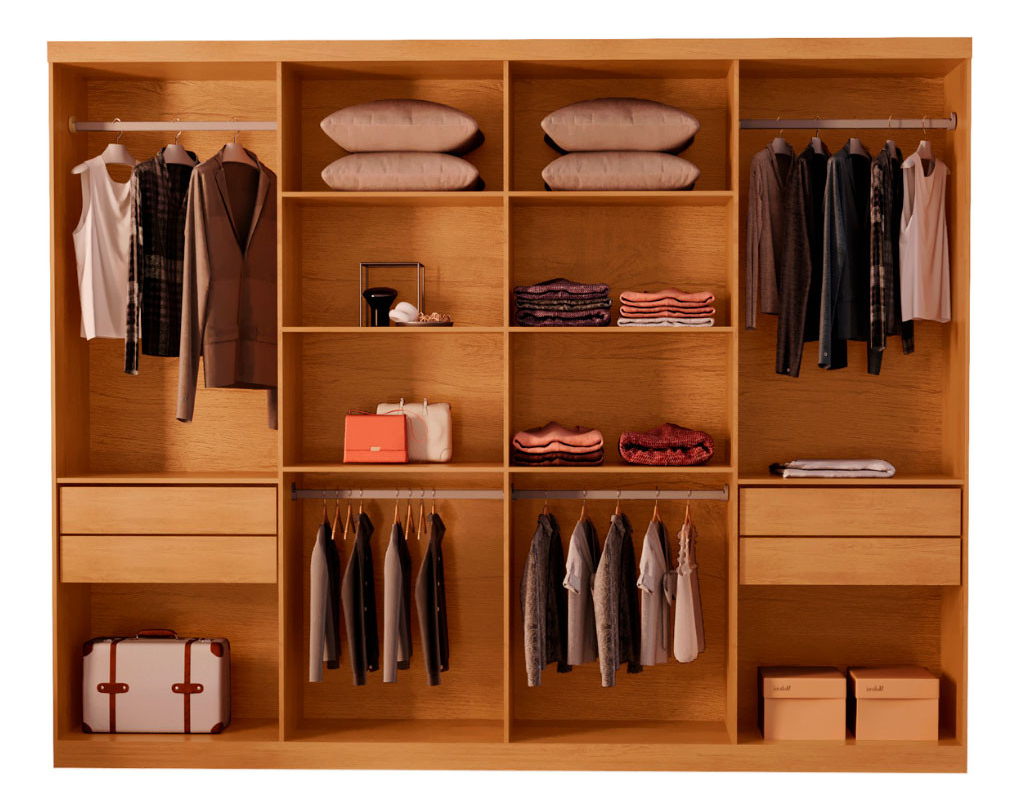 Guarda-Roupa Casal Toronto 100% MDF 8 Portas e 4 Gavetas com Pés 3