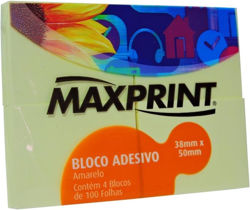 Bloco Adesivo Maxprint Pequeno Amarelo 2