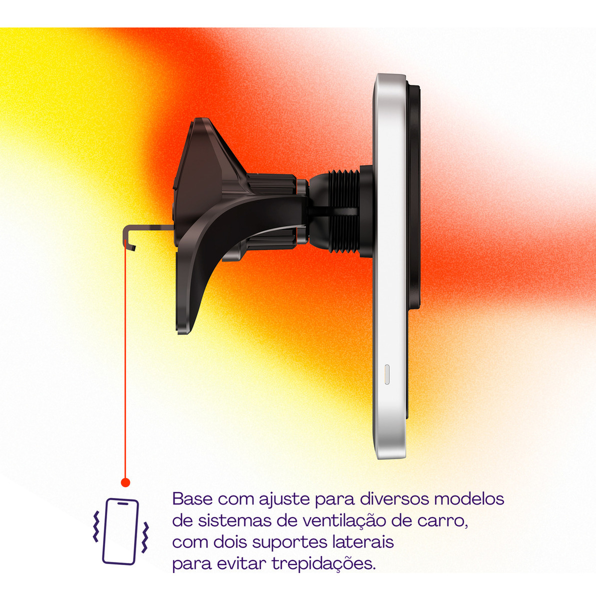Carregador Veicular Magnético Compatível MagSafe 4