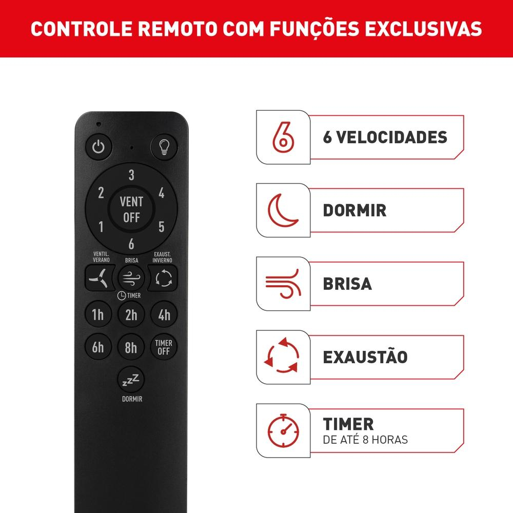 Ventilador de Teto Ultimate com 3 Pás e Controle Remoto VX14 4