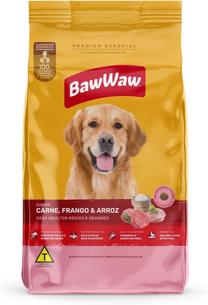 Ração Baw Waw Cães Adultos de Médio e Grande Porte 1