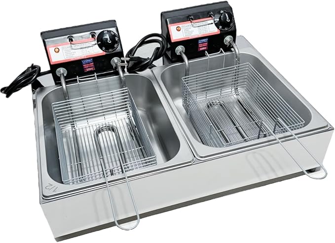 Fritadeira Elétrica Industrial 2 Cubas Antichamas 10 L 2