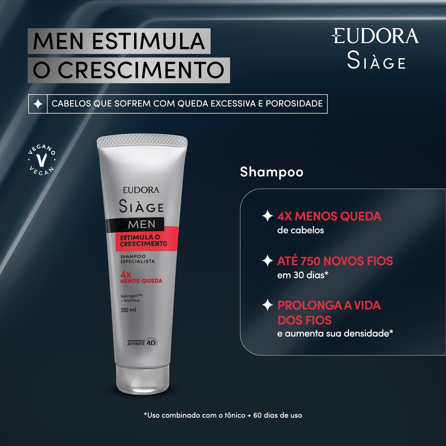 Shampoo Siàge Men Estimula o Crescimento  2