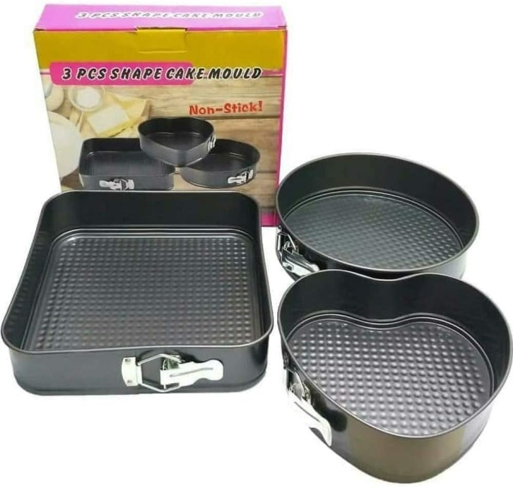 Kit Formas Assadeiras Fundo Removível Anti Aderente Bolo 3 Peças 2