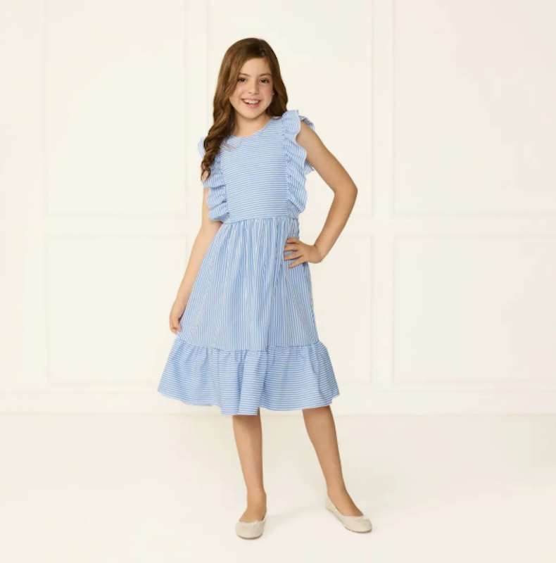 Vestido Listra Invertida Azul 3