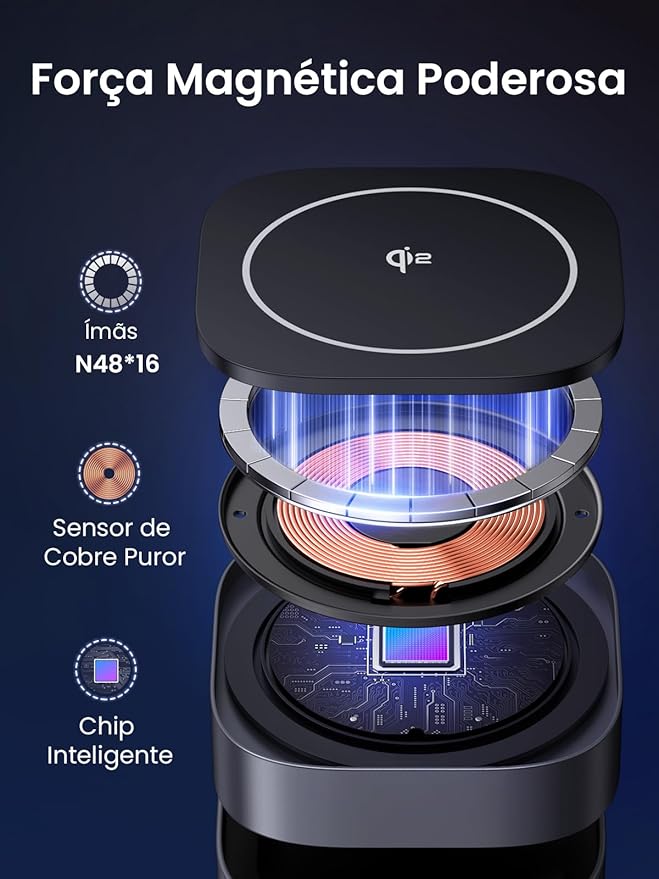 Carregador Magnético sem Fio 2 em 1 4