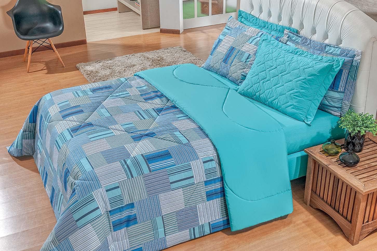 Edredom Dupla Face Casal Queen Premium Percal 1