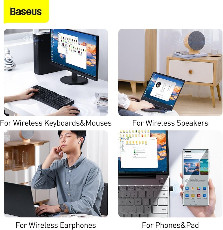 Adaptador USB-A Bluetooth 5.1 para PC e Notebook 4