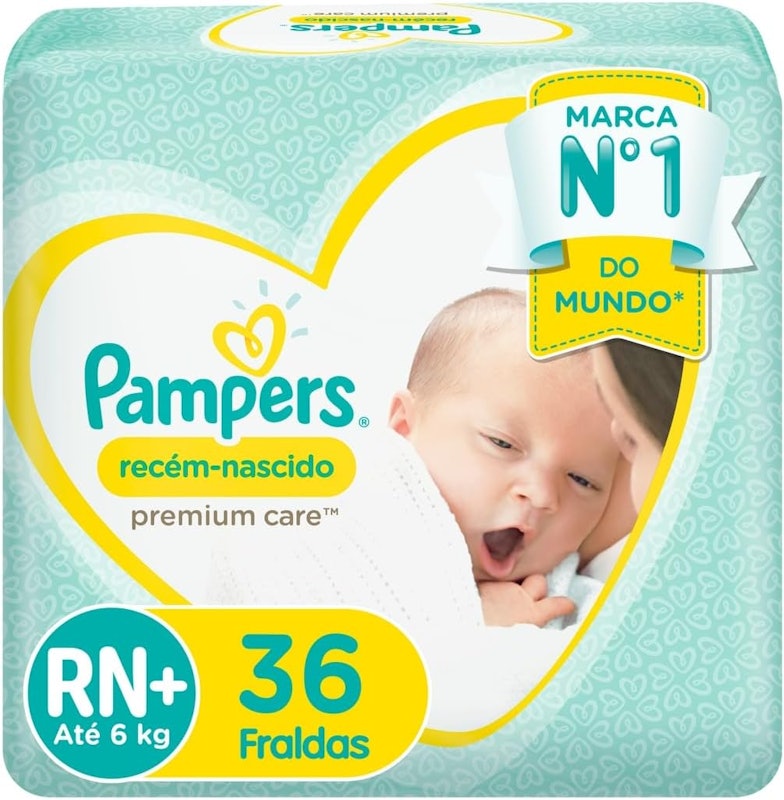 Fraldas Pampers Premium Care Recém Nascido+ 1