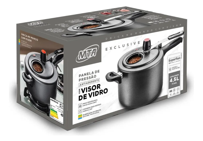 Panela de Pressão Exclusive 4,5 L com Visor 3